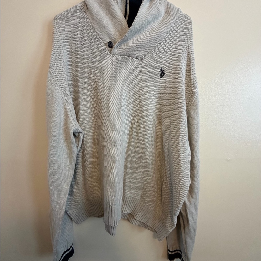 U.S. Polo Assn. Cream Turtleneck Sweater